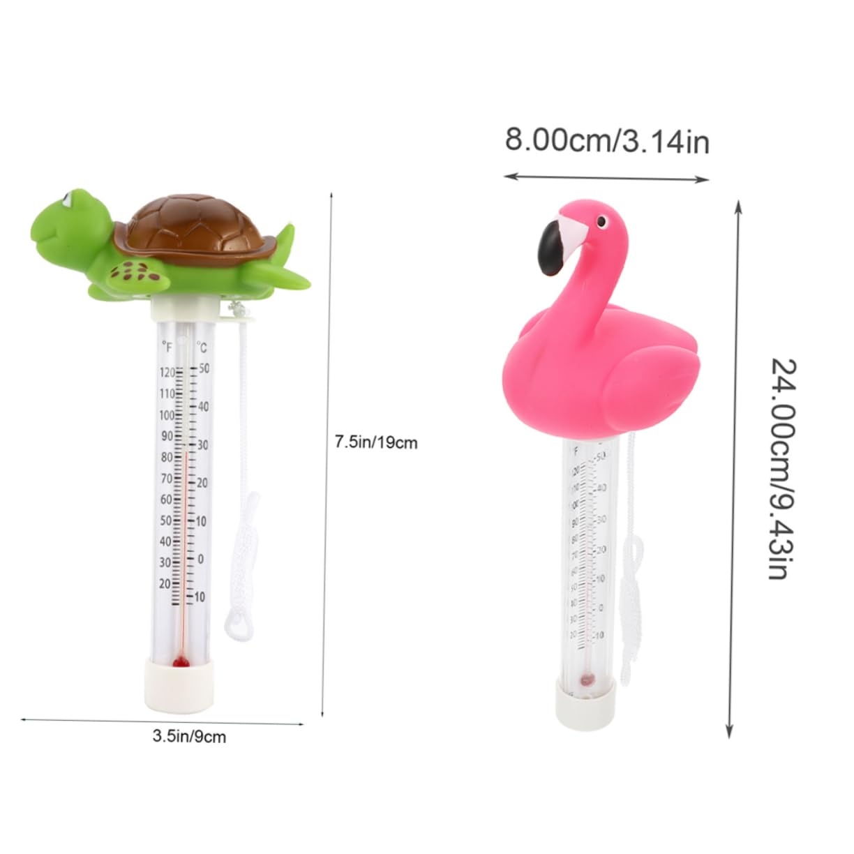 Toyvian 5 Sätze Flamingo -wasserthermometer Spa-thermometer Für Badewannentemperaturanzeige Schwimmender Pool -thermometer Poolthermometer Schwebend Plastik 2 Stück * 5