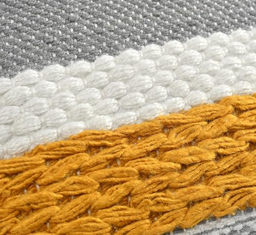 Image of TIB Premium Boho Decorative Throw Cushion Covers, 16 x 16 cm, Set of 2, Cotton. (Multi Lines)