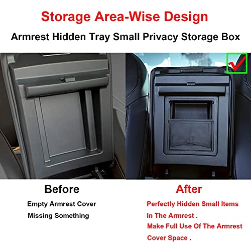 Center Console Organizer Tray 3Pcs For 2021 2022 2023 Tesla Model 3 Model Y Interior Accessories Flocked Center Console Organizer Armrest Hidden Cubby Drawer Storage Box Abs Material Custom Upgrade #TOP5