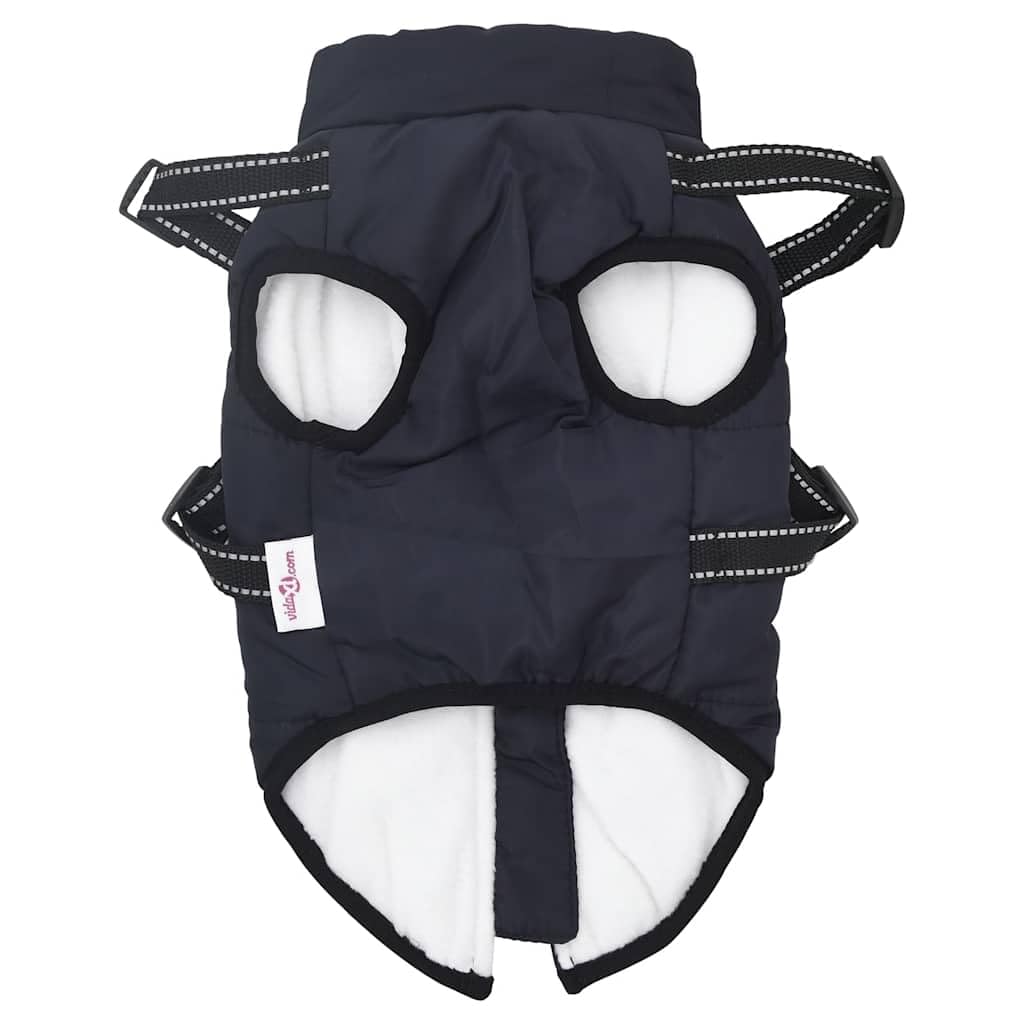 Abrigo para perro arnés impermeable azul marino L32 con arnés ajustable reflectante y forro cálido para invierno al aire libre paseos en lluvia y viento