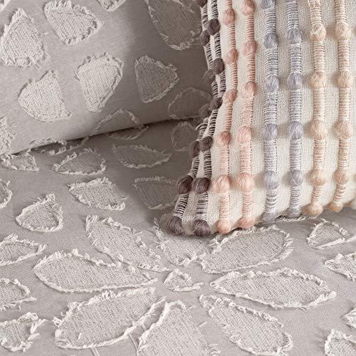 Peri Home 100% Cotton Face Microfiber Reverse Clipped Jacquard Floral 3-Piece Comforter And Sham Set, Full/Queen, Natural #TOP2