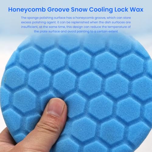 Image of STHIRA 5pcs 6 Inch Waffle Grid Buffing Pads for Backing Plates, Colorful Car Polish Sponge Durable Sponge Polish Pads for Car, Bike, Furniture, Detailing, Waxing, Finishing, DIY & Professional Use