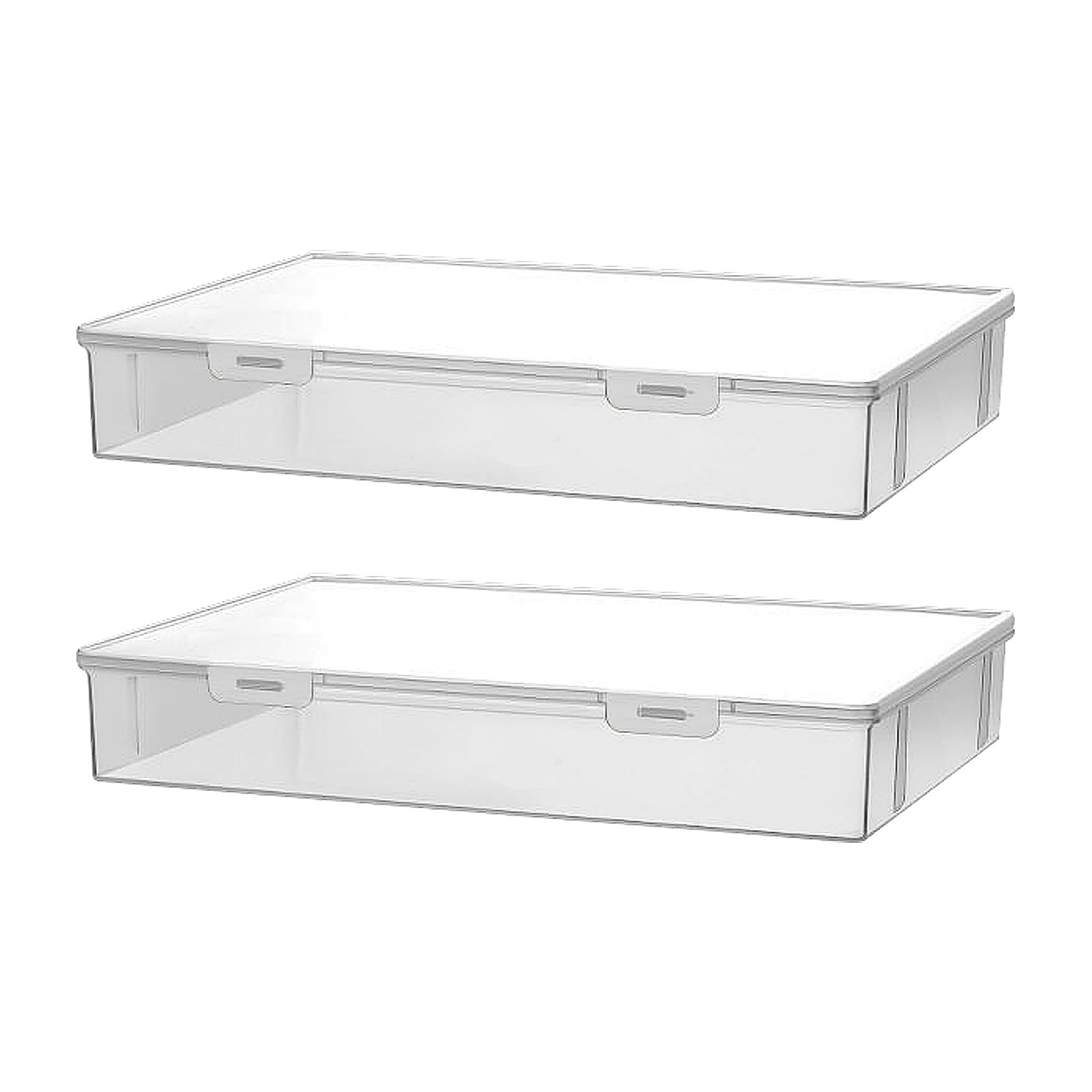 2 Pack Unterbett Aufbewahrung, Unterbettkommoden, Große Öffnung, Waschbar, Transparent, für Kleidung, Decken und Spielzeug(Small)