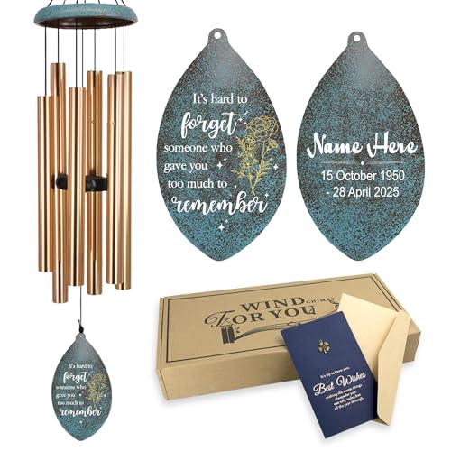 Image of ASTARIN Personalized Wind Chimes Memorial, Customized Sympathy Gifts Wind Chime, 35inch Commemorative Wind Chime Deep Tone for Loss of Loved Daddy /Mom /Son for Condolences /Funeral, Produced in Texas