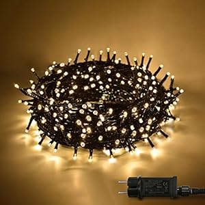 Led-lichtsnoer voor buiten, 30 m, 300 leds, lichtsnoer met 8 lichtmodi en geheugenfunctie, IP44 waterdicht, warmwit voor binnen, kerstdecoratie