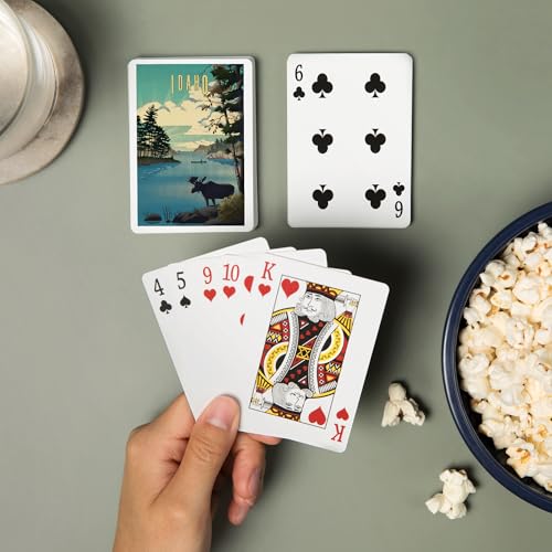 Lantern Press Idaho, Alce y Lago, Naipes Póker 52 cartas miniatura 2