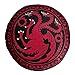 Elbenwald Juego de Tronos cojín del Asiento Targaryen Cresta dragón ø55cm Redonda Grande XXL Adicional Rojo Negro