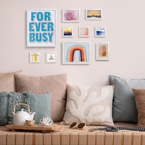 Image of LaVie Home 4x4 Picture Frame White Set of 10, Display 4 x 4 Picture, Photo Frame Collage for Wall Gallery or Table Deco, Hanging or Tabletop Display