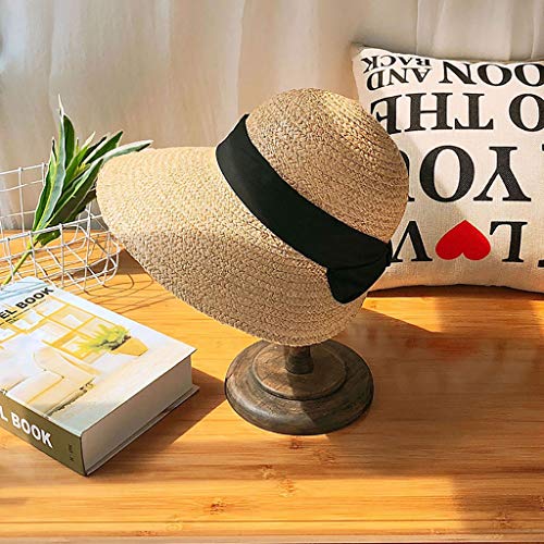 Preisvergleich Produktbild Nologo Faltbarer Sonnenhüte Damen Sonnenhut Panama Strohhut Frauen Sonnenhut Floppy Faltbare Bowknot große breite Krempe Strohhut Sommer-Strand-Cap UV-Schutz UPF50,2 Farben