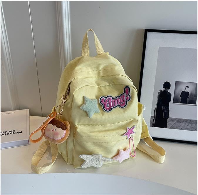 Star Backpack Y2K Backpack Mini Backpack Purse Small Preppy Backpack with Embroidery Patch Y2k Accessories (yellow)4