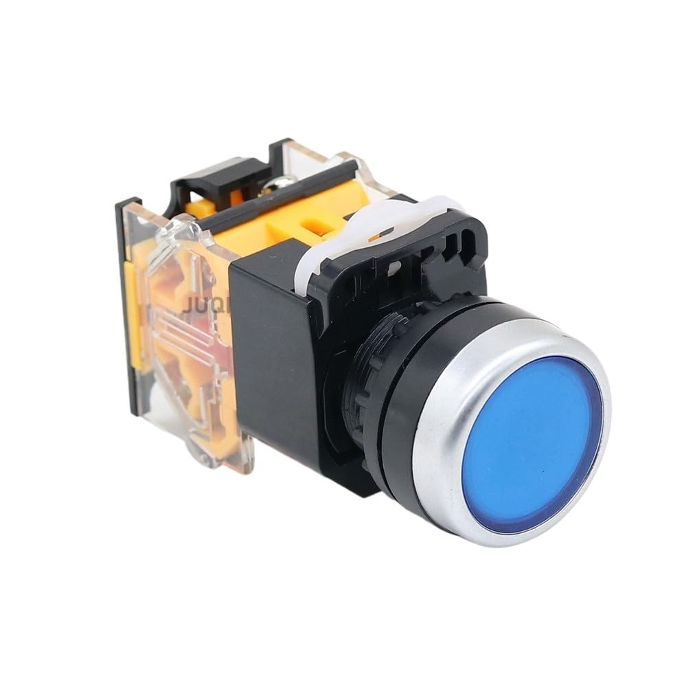 Interrupteur à bouton 22mm LA38 pour panneau de contrôle industriel instantané bleu