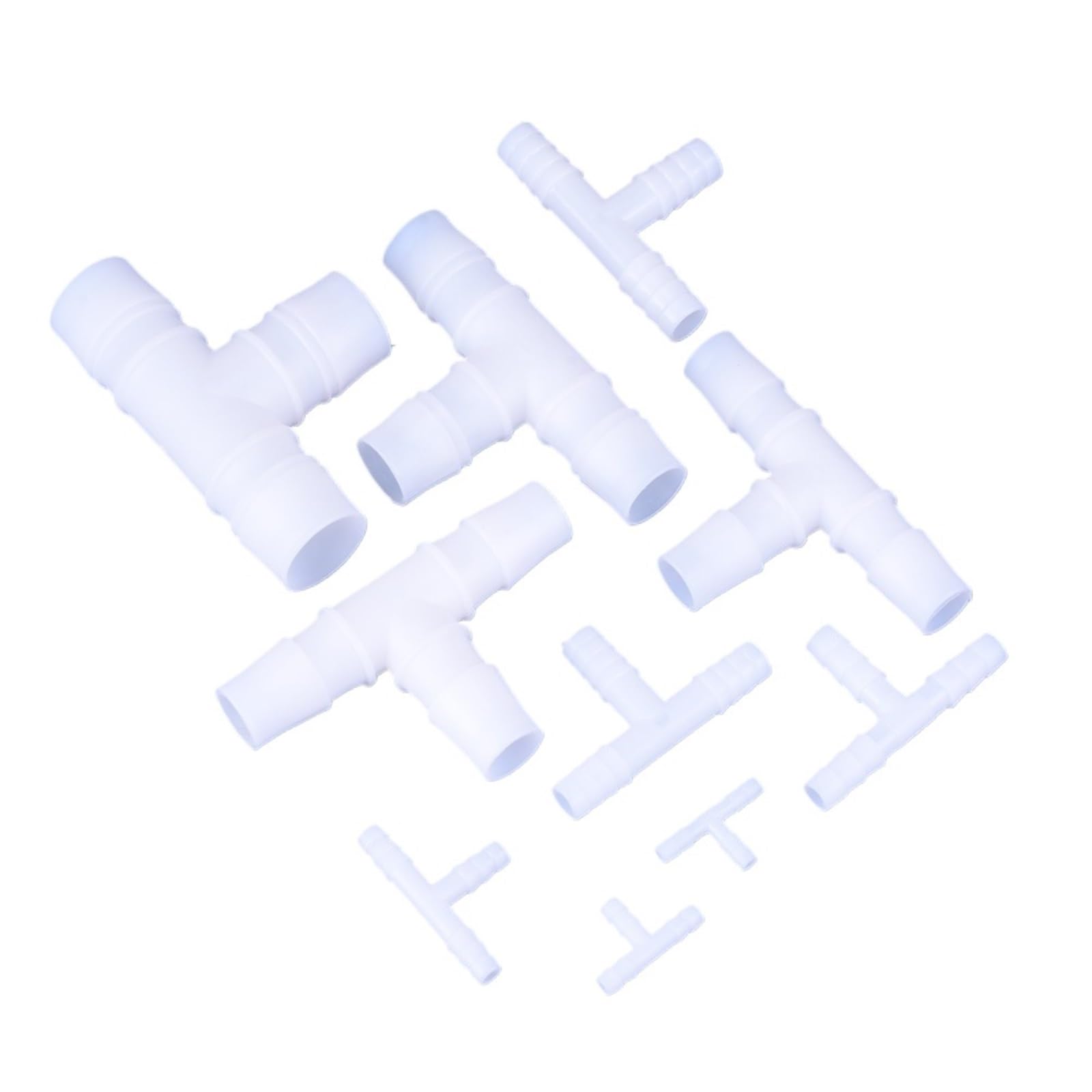 50 pz Raccordo 4~25mm PE Bianco Connettore a T Acquario Serbatoio Adattatore Pompa di Aria Tubo Pagoda Giunti Giardino Irrigazione tubi di acqua Connettori(4mm)