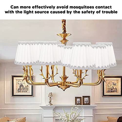 Oumefar 6 Peças Abajur de Tecido Moderno Simples Candelabro de Vela Abajur de Mesa Abajur para Sala