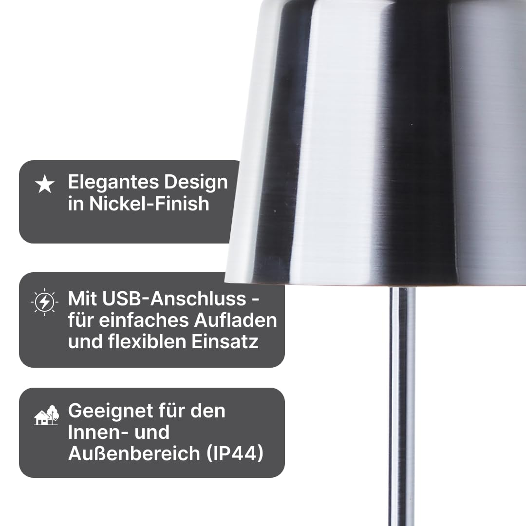 Brilliant Xaana LED Akku Tischleuchte, 37cm, dimmbar, 300lm