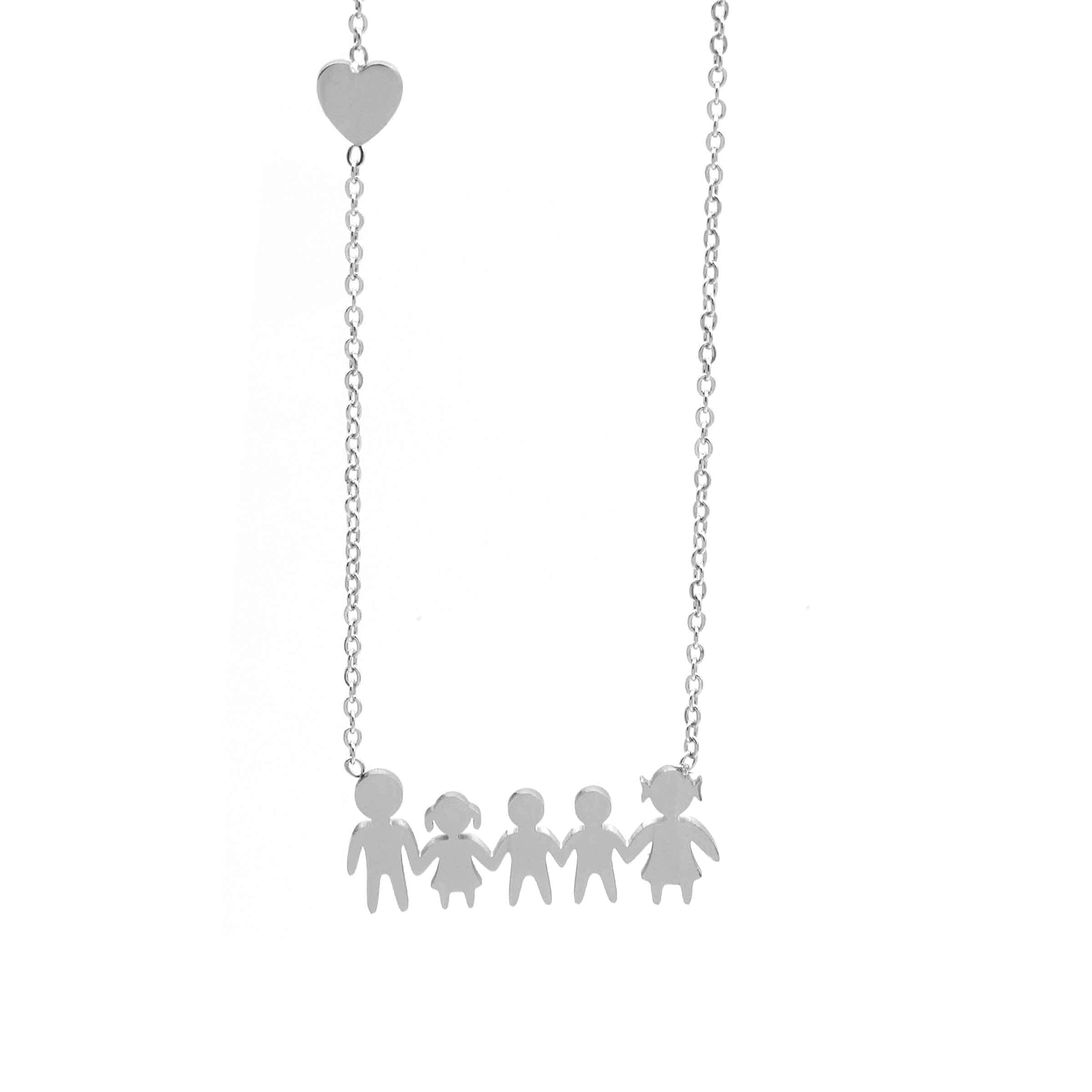 Colours & BeautyCollar Colgante Familia Acero Inoxidable | Collar Corto Familia Acero | Collar Family | Cadena De Cuello Personalizada Mujer Chica | Gargantilla Familia | Joya Para El Cuello