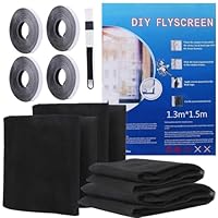 YANGTE Fliegengitter Fenster Insect Stop 4 Stück 130x150 cm, Insektenschutz mit Klettband selbstklebend, Moskitonetze für Fenster schützen die Familie vor Insekten (Schwarz)