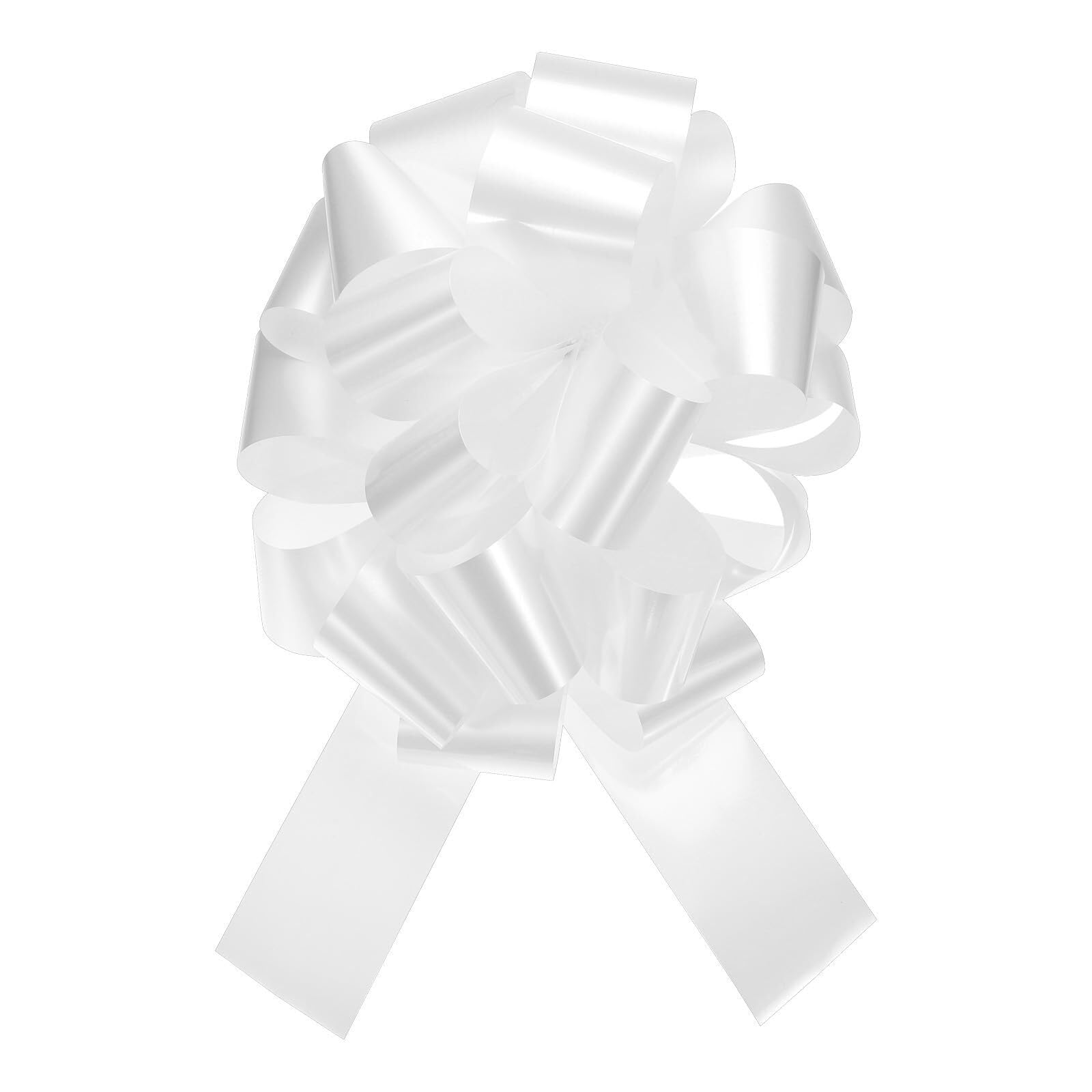 Fiocco da Tirare in Organza Rosso 12 Pollici Regalo | Fiocco decorativo largo 30 cm per regali, auto nuziali e composizioni floreali(White,16 Inch)