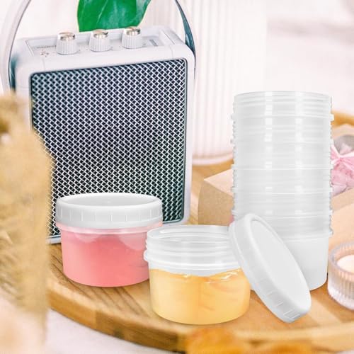 LATERN 20 Stück Kleine Lebensmittelbehälter, 5oz /160ml Kunststoff Wiederverwendbare Feinkostschalen Stapelbare Lebensmittel Vorratsdosen mit Auslaufsicheren Deckeln, Mikrowellen Gefriergeeignet