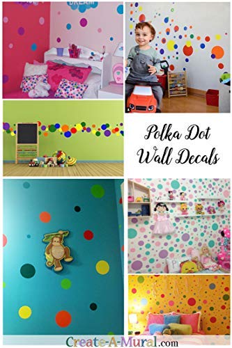 Polka Dot Wall Decals (63) Girls Room Wall Decor Stickers, Wall Dots, Vinyl Circle Peel & Stick Diy Bedroom, Playroom, Kids Room, Baby Nursery Toddler To Teen Bedroom Decoration 3"-6.5"(White) #TOP1