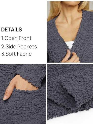 Image of MEROKEETY Women's Long Sleeve Soft Chunky Knit Sweater Open Front Cardigans Outwear Coat