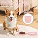 Muyoka Silicone Dog Travels Bowls, Space Saving Safe Foldable Cat Feeding Watering Dishes Adjustable Food Bowls Folding Dog Bowl for Your Pets(Pink)