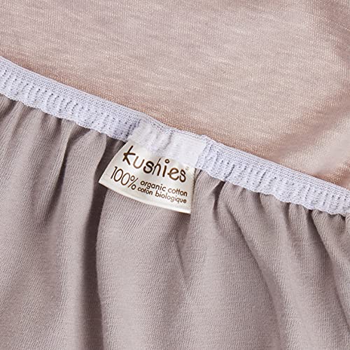 Kushies Baby Organic Jersey Bassinet Fitted Sheet, Grey #TOP4
