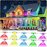 CETELUMA 300FT Permanent Outdoor RGB Lights, IP67 Waterproof Smart Eave Lighting, with App/Remote Control Eaves Light, DIY LED Scenes Modes for House Roof Decor,Christmas,Party,All Holiday and Daily.