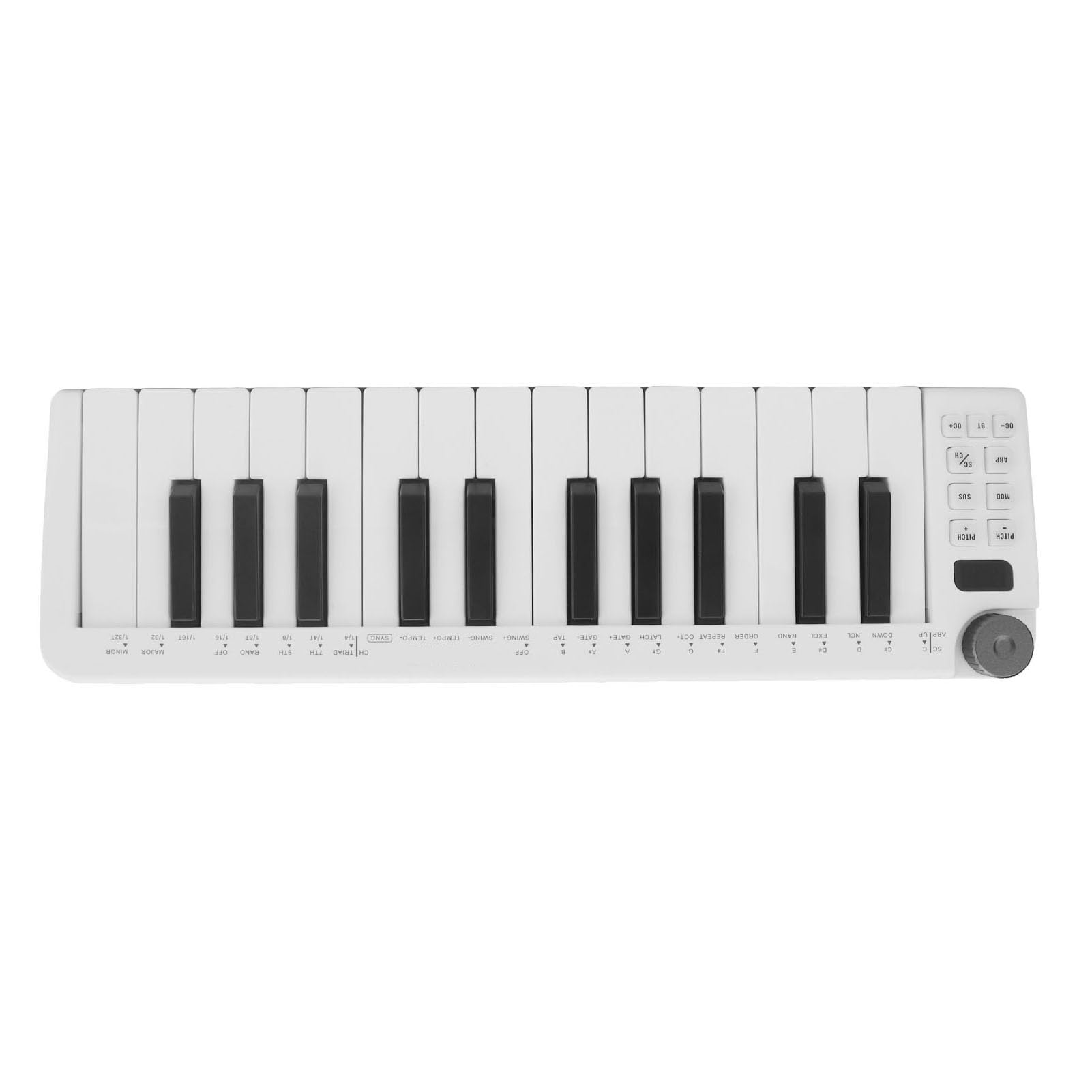 Controlador MIDI de teclado portátil con 25 teclas sensibles a la velocidad, arpegiador integrado y conexión USB plug-and-play, compatible con PC/y software para producción musical creativa