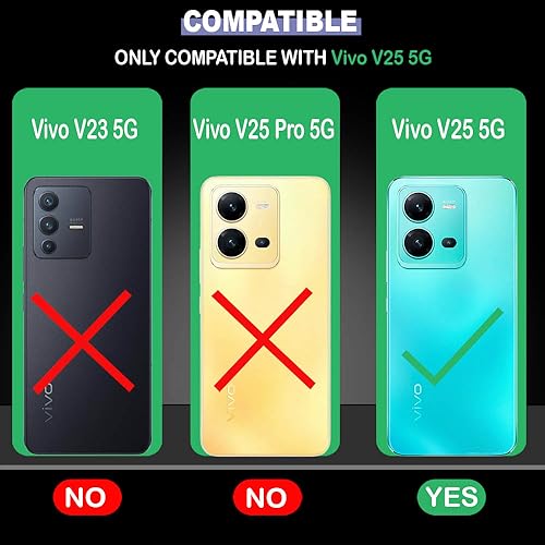 Image of KIVANO LUXE Compatible for Vivo V25 5G Luxury Handmade Leather Magnetic Flip Folio Case | Card Holder & Kickstand | Slim Protective Cover | Unisex - Black