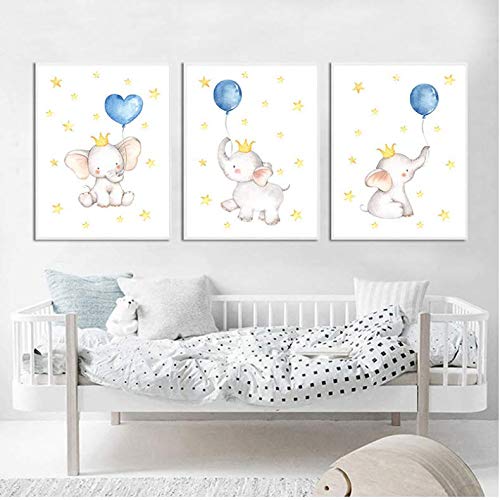 Toile peintures aquarelle éléphant pour une chambre de bébé cocooning