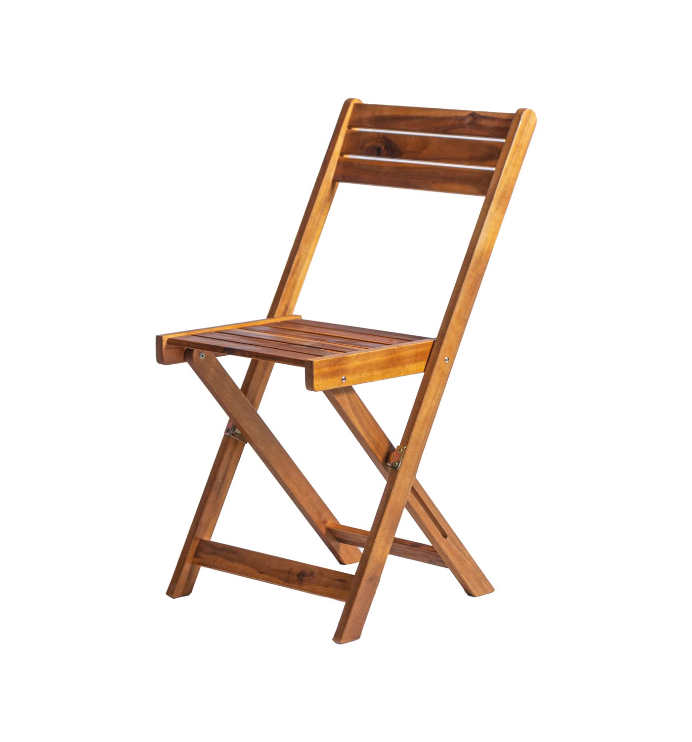 Set da giardino in legno di acacia con 4 sedie pieghevoli e un tavolo