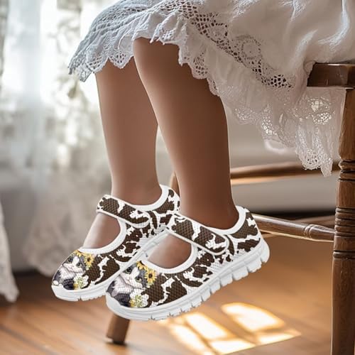 Binienty Kids Girls Sneakers Toddler Boys and Girls Sneakers Low Top Adjustable Strap Mary Jane Shoes3