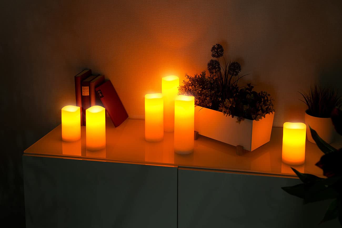 Bougie Solaire Lot De 5 Bougies LED Monzana - Cire Réelle, Télécommande, Minuterie, Intensité Variable Bougies à Led