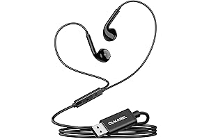 DUKABEL USB Wired Earbuds, USB Headphone with Mic for PC/ PS4/ PS5