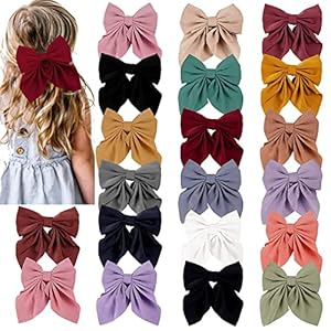 ALinmo 20PCS Satin Ribbon Bows and Large Alligator Clips – Barrettes and Hair Accessories for Toddlers, Kids, and Teens