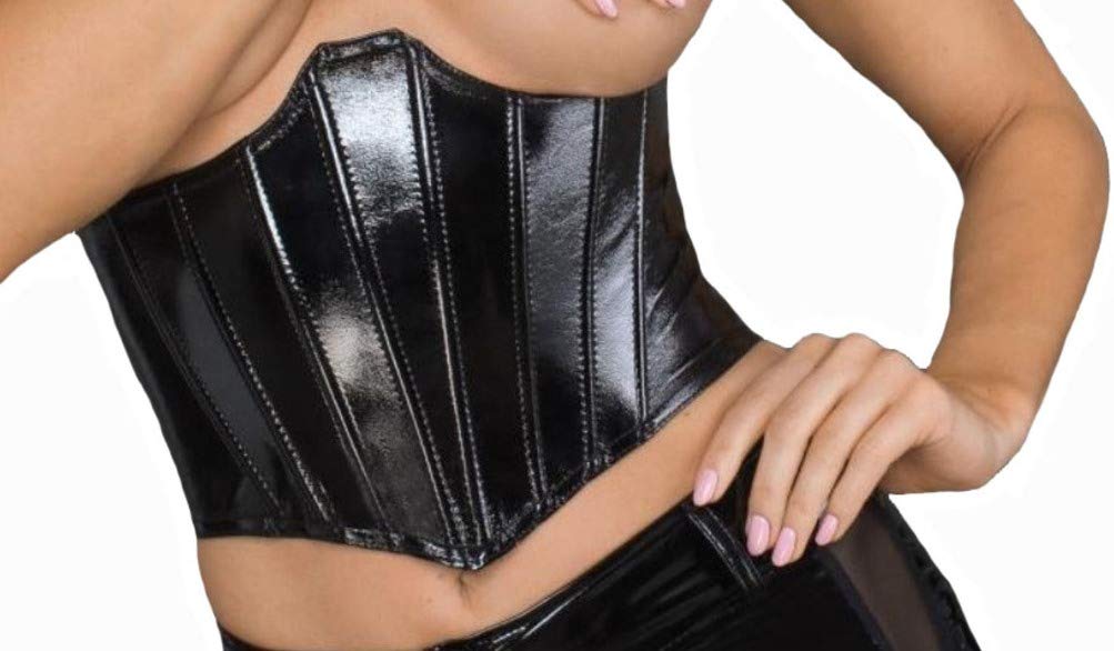 Noir Handmade Korsett aus lackiertem Kunstleder F211