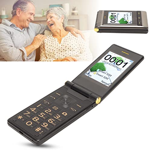Zyyini Unlocked Flip Phone, 3 Inchs Big Buttons Big Fonts Flip Mobile Phone For Seniors, Dual Sim Card, Loud Volume Speaker, With Led Flashlight And Sos Emergency Calls, 5900Mah Battery(Tarnish) #TOP2