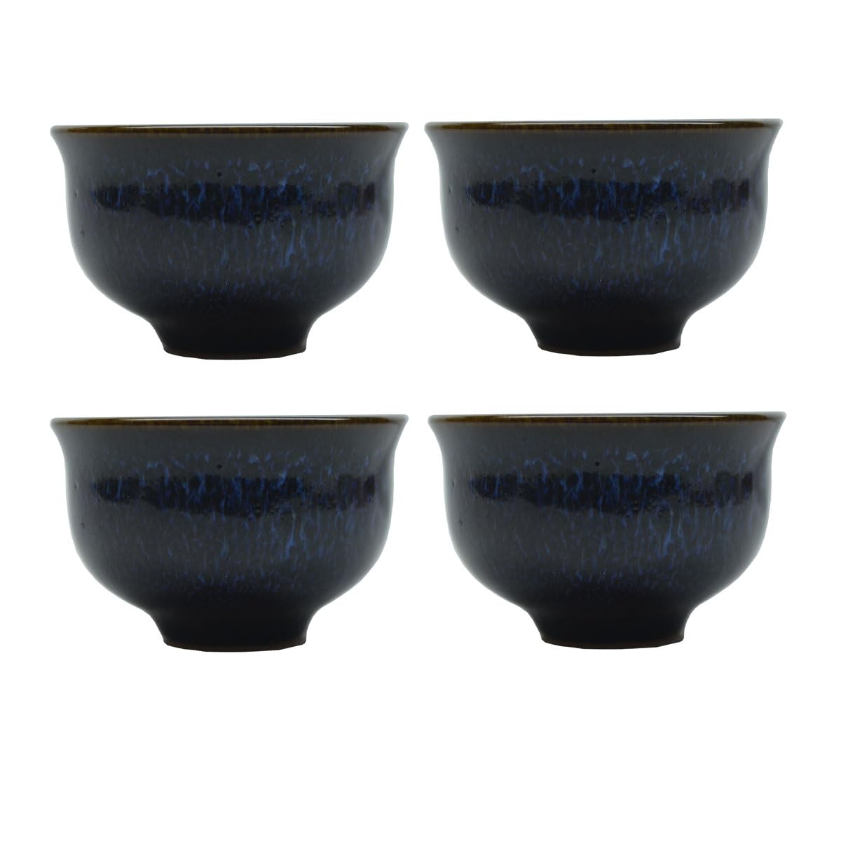 Liang baobao Tasting Tea Cup Set of 4, Chinese Tea Cup 2oz Small (Blue)