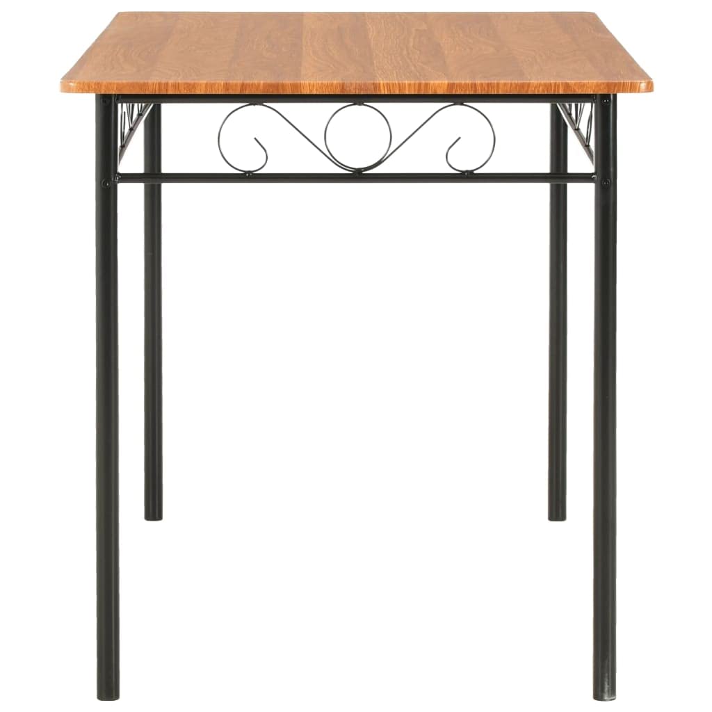 Stół do jadalni, brązowy, 120 x 70 x 75 cm, nowoczesny stół do jadalni z płyty MDF i stali, do kuchni i jadalni, trwała konstrukcja dla rodzin