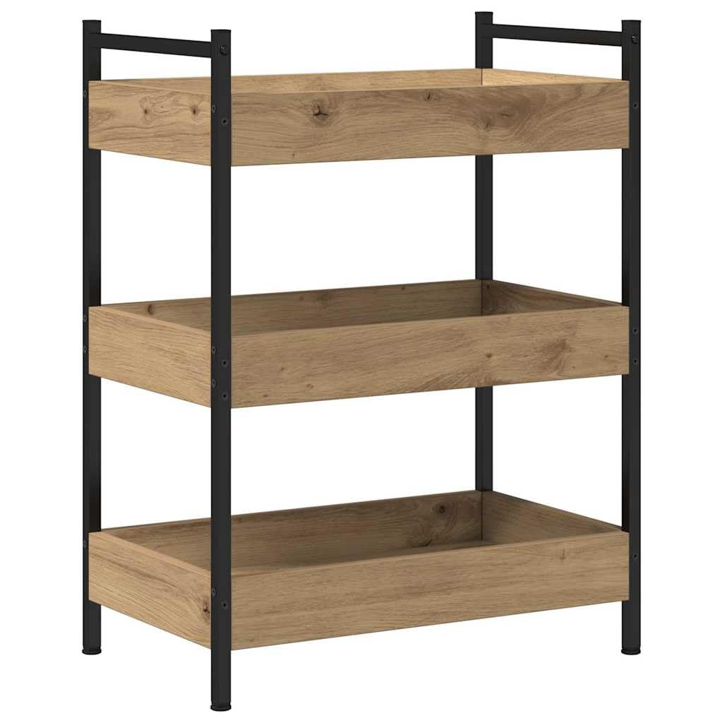vidaXL Carro de Cocina Roble Artesanal 50 x 30 x 70 cm, Carro de Cocina Moderno, Carrito Rectangular móvil, Durable Madera, Almacenamiento rodante para Interiores