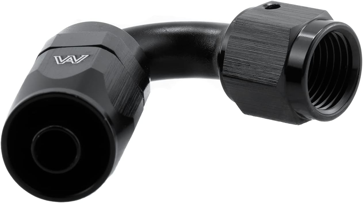 6AN Hose End Fitting 120 Degree Swivel Reusable Fitting Aluminum Black