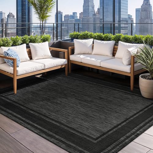 Beverly Rug Large Outdoor Rug 9x12 Modern Bordered Area Rugs