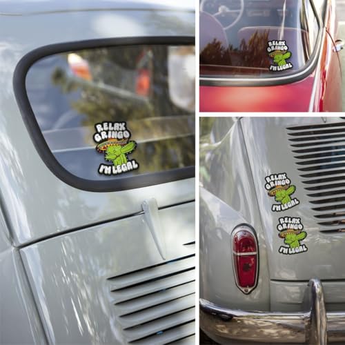 Image of 3 Pcs Relax Gringo Im Legal Sticker, Relax Gringo Im Legal Sticker for Car, Relax Gringo Calcomanias De Mexico Funny Immigrant Calcomanias Mexico Mexican Cactus Stickers for Truck Car Helmet (G1)