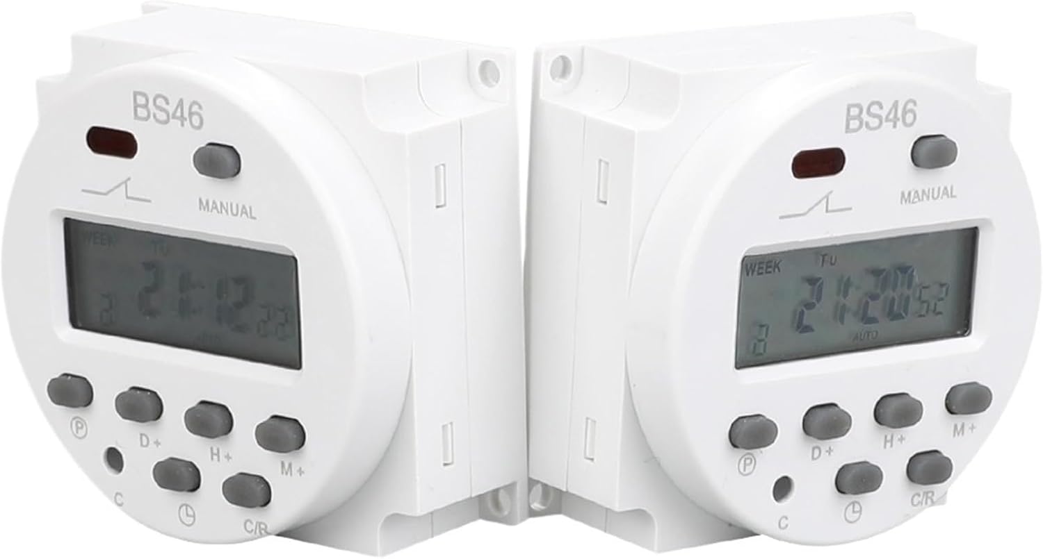 Power Outage Memory Built-in batteryOBOSb110V 220V programmable Digital Timer LCD Display with16 Times on/Off(220V)