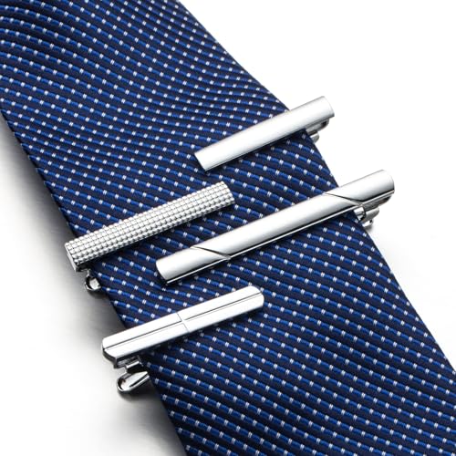 Tie Bar Clips for Men Skinny and Business Regular Necktie Set with Gift Box3