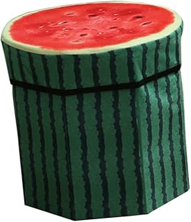 Zerodeko Footrest Storage Ottoman Collapsible Ottoman Folding Ottoman Storage Box Storage Stool Round Ottoman Stool Folding Fruit Chair Fruit Footstool Fruit Storage Stool Green Can Sit