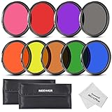Neewer 52MM Complete Full Color Lens Filter Set (9pcs) for Camera Lens with 52MM Filter Thread - Includes: Red, Orange, Blue, Yellow, Green, Brown, Purple, Pink and Gray ND Filters + Filter Carry Pounch + Microfiber Lens Cleaning Cloth