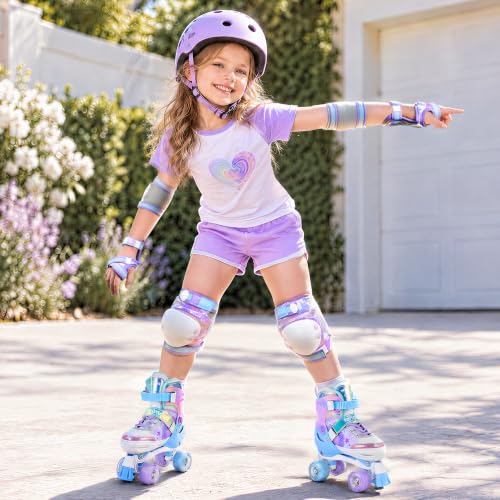 NEMONE Mermaid Adjustable Light-up Roller Skates