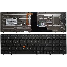 Laptop Replacement Keyboard Compatible for HP Elitebook 8560W 8570W 690647-001 703149-001 652682-001 652683-001 Backlit US Layout