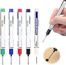 5PCS Long Head Deep Hole Markers, 20mm Deep Reach, Waterproof, Permanent, Metal Marking Pens (Colorful)